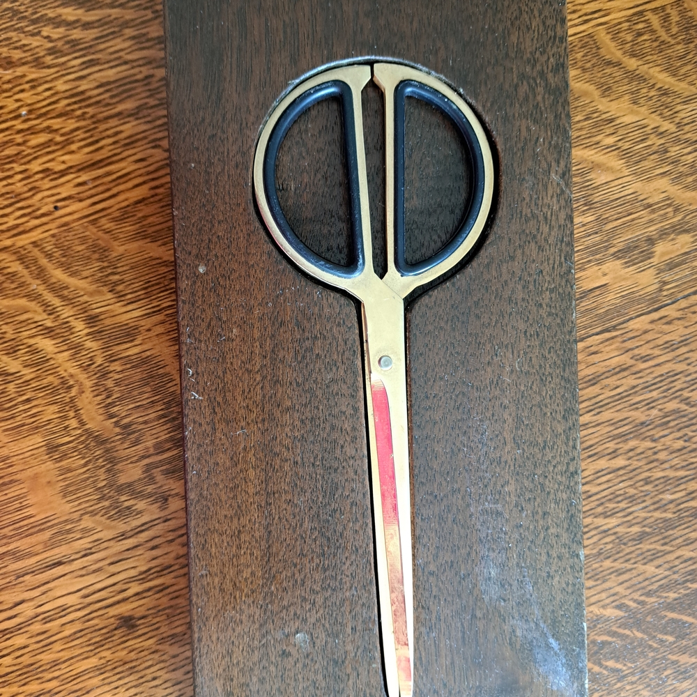 Gold-Tone Scissor Letter Opener with Black Handles
